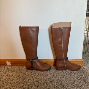 MK Brown Leather Knee-High Boots